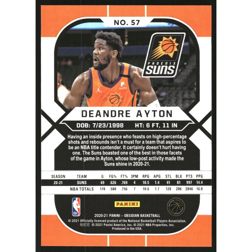 2020-21 Panini Obsidian #57 Deandre Ayton