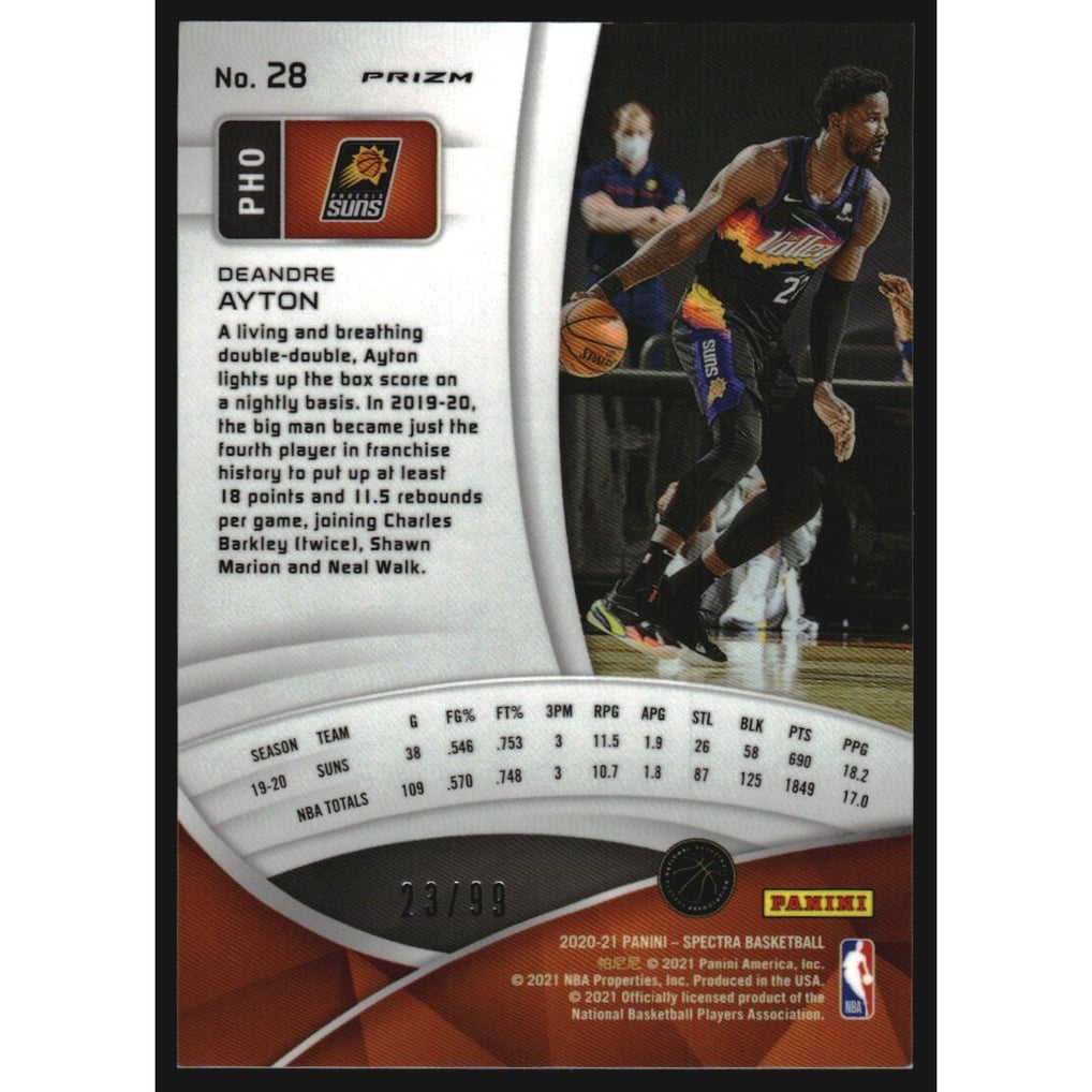 2020-21 Panini Spectra Celestial #28 Deandre Ayton