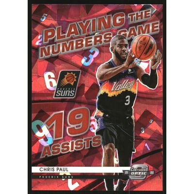 2021-22 Panini Contenders Optic Playing the Numbers Game Red Cracked Ice #22 Chris Paul