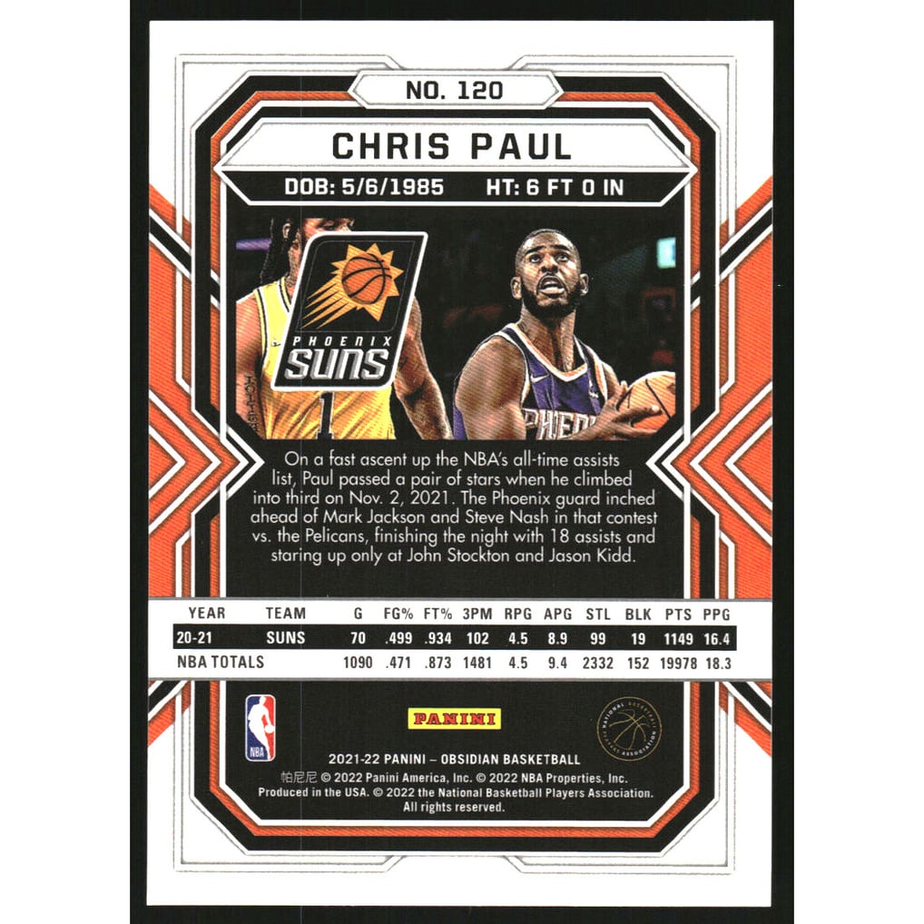 2021-22 Panini Obsidian #120 Chris Paul