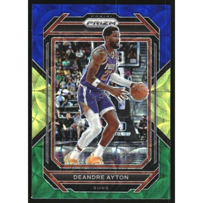 2022-23 Panini Prizm Prizms Choice Blue Yellow and Green #135 Deandre Ayton