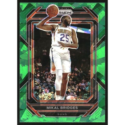 2022-23 Panini Prizm Prizms Green Ice #120 Mikal Bridges