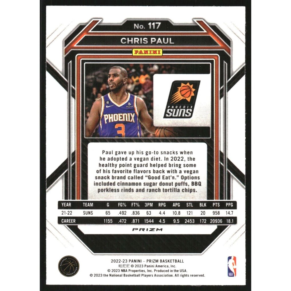 2022-23 Panini Prizm Prizms Ruby Wave #117 Chris Paul