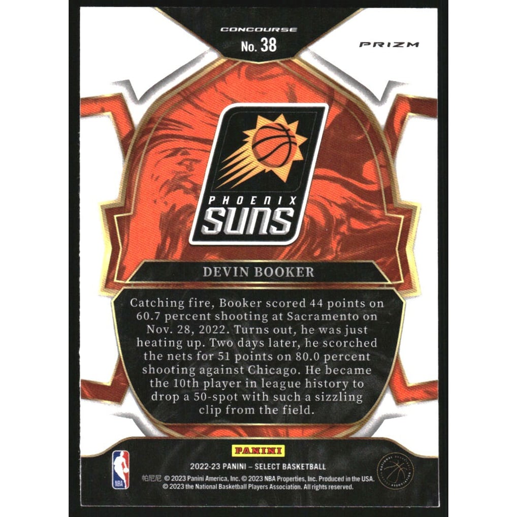 2022-23 Select Prizms Orange Flash #38 Devin Booker