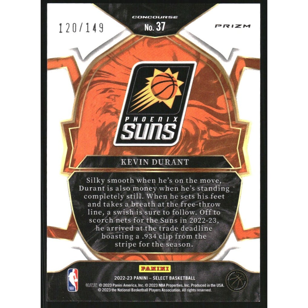 2022-23 Select Prizms White #37 Kevin Durant