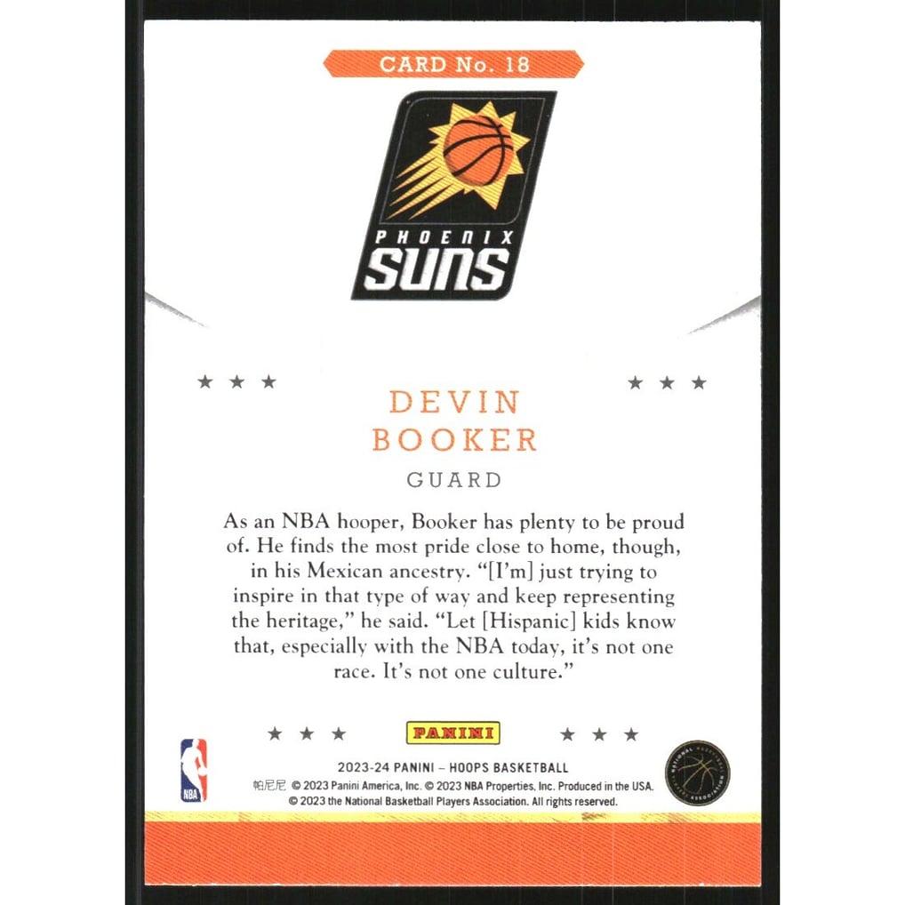2023-24 Hoops Hoops Throwback #18 Devin Booker