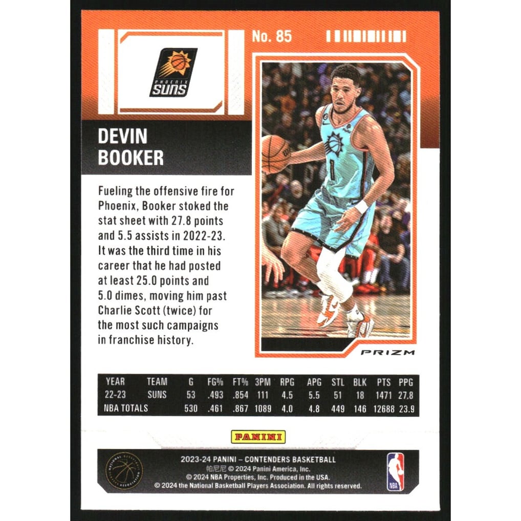 2023-24 Panini Contenders Premium Edition #85 Devin Booker
