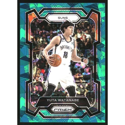 2023-24 Panini Prizm Prizms Teal Ice #285 Yuta Watanabe