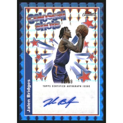 2024-25 Finest Colossal Shot Signatures Blue Geometric Refractors #BSAJB Jalen Bridges