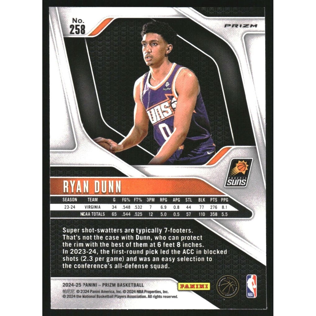 2024-25 Panini Prizm Prizms Ruby Wave #258 Ryan Dunn