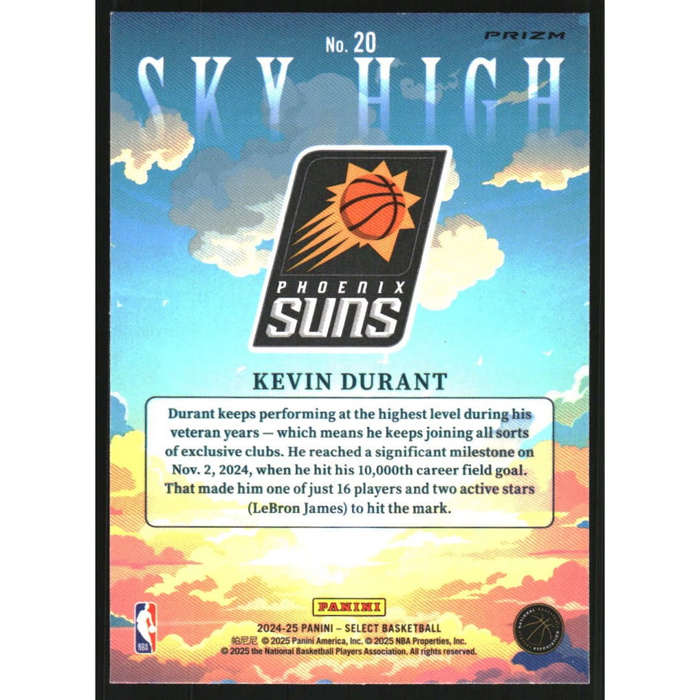 2024-25 Select Sky High Silver Prizms #20 Kevin Durant