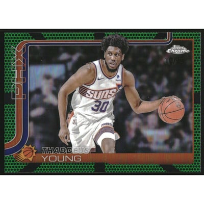 2025-26 Topps Chrome Green Basketball Refractors #135 Thaddeus Young