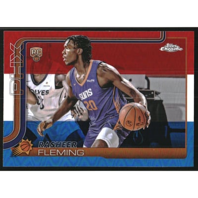 2025-26 Topps Chrome Red White and Blue Refractors #281 Rasheer Fleming
