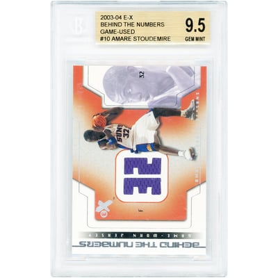 Amar'e Stoudemire Phoenix Suns 2003-04 Fleer E-X Behind The Numbers Game Used Jersey Relic #AS-BTNGU BGS Authenticated 9.5 Card 