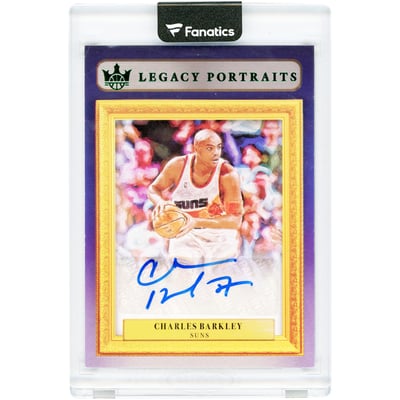 Charles Barkley Phoenix Suns Autographed 2021-22 Panini Court Kings Legacy Portraits Green #LP-CBK Card