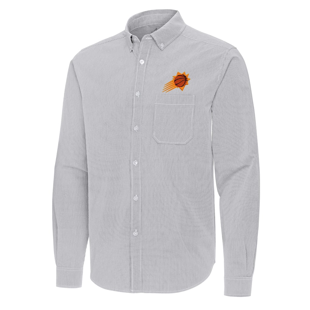 Phoenix Suns Antigua Porter Woven Long Sleeve Button-Down Shirt - Gray