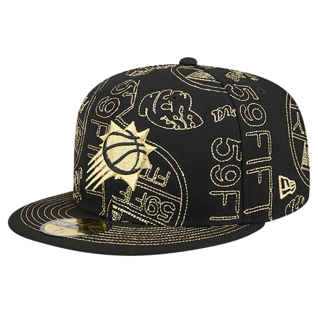 Phoenix Suns New Era 59FIFTY Day Allover Print Stencil Fitted Hat - Black