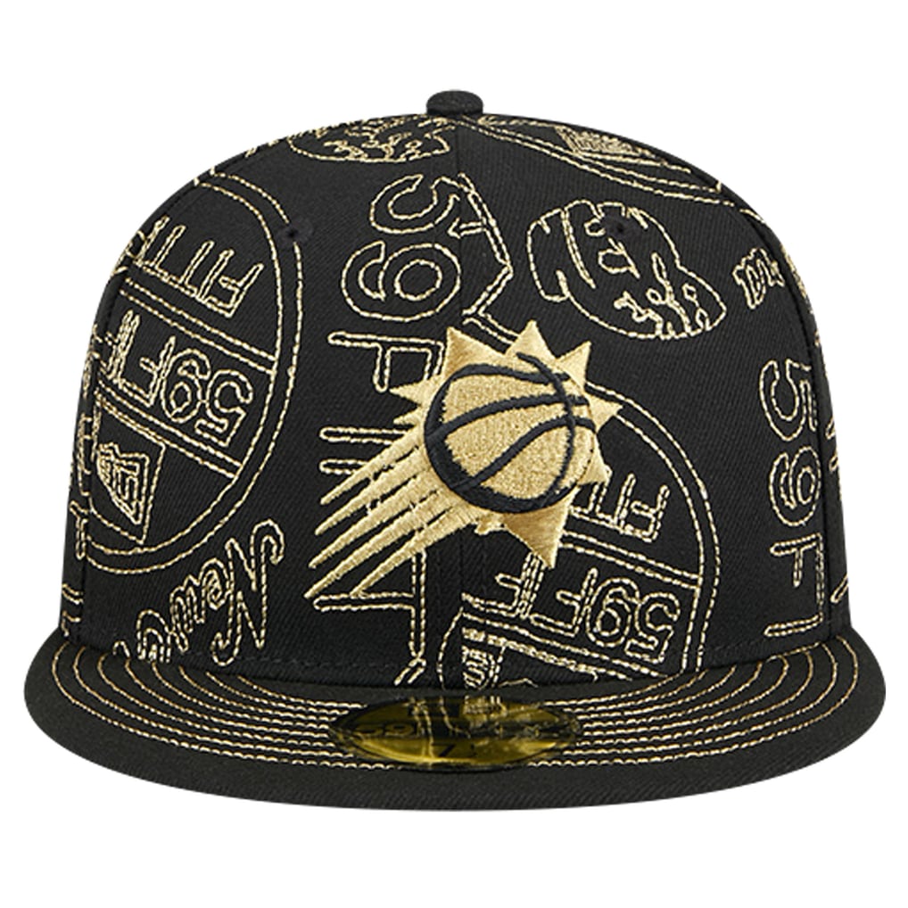 Phoenix Suns New Era 59FIFTY Day Allover Print Stencil Fitted Hat - Black