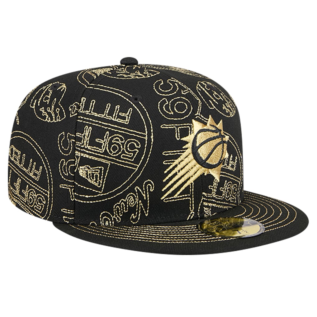 Phoenix Suns New Era 59FIFTY Day Allover Print Stencil Fitted Hat - Black