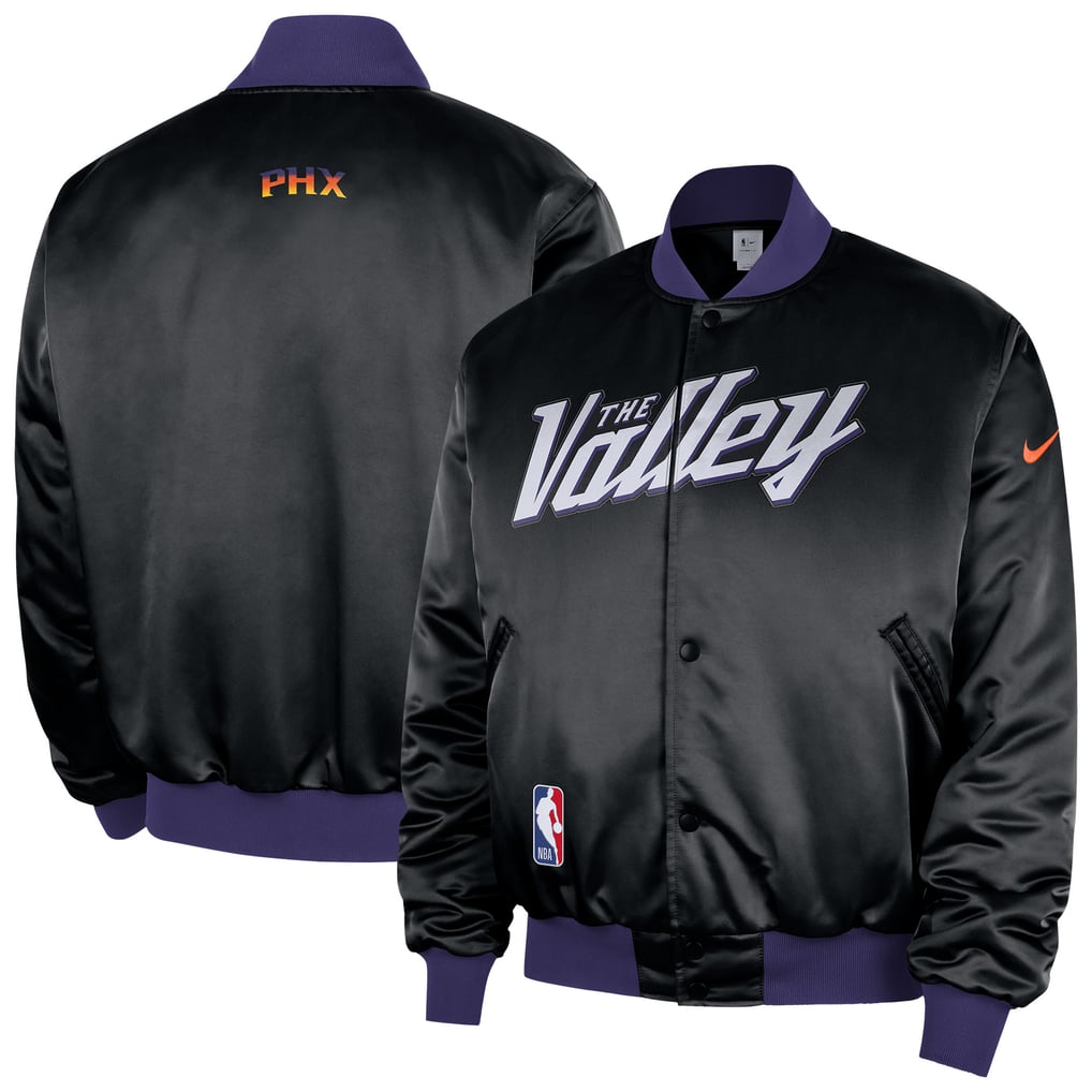  Phoenix Suns Nike 2025/26 City Edition Remix Courtside Full-Snap Bomber Jacket - Black
