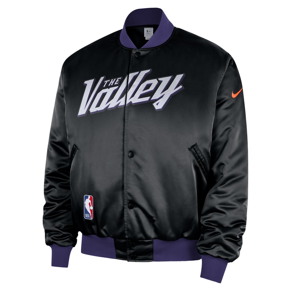  Phoenix Suns Nike 2025/26 City Edition Remix Courtside Full-Snap Bomber Jacket - Black
