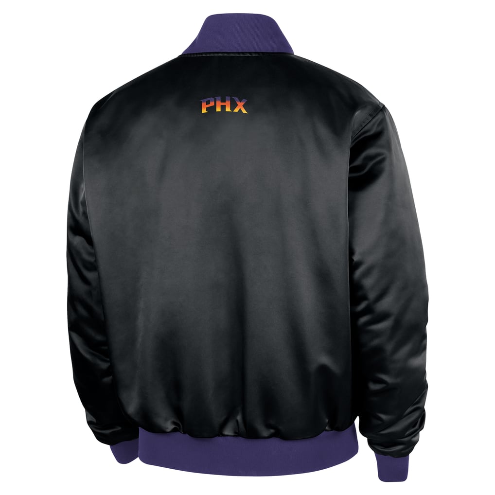  Phoenix Suns Nike 2025/26 City Edition Remix Courtside Full-Snap Bomber Jacket - Black