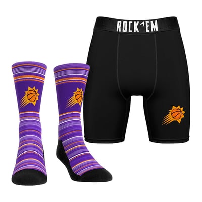  Phoenix Suns Rock Em Primary Crew Socks & Boxer Briefs Combo Pack