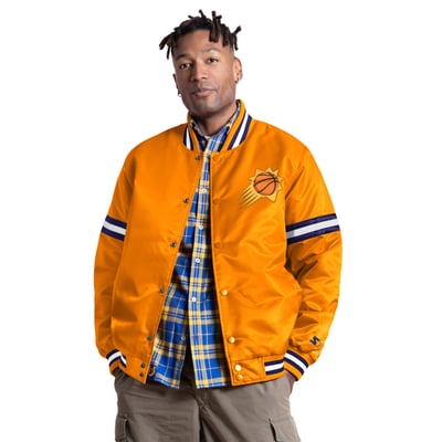 Phoenix Suns Starter Courtside II Varsity Full Snap Jacket - Orange