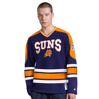 Phoenix Suns Starter Puck Drop Long Sleeve V-Neck T-Shirt - Purple
