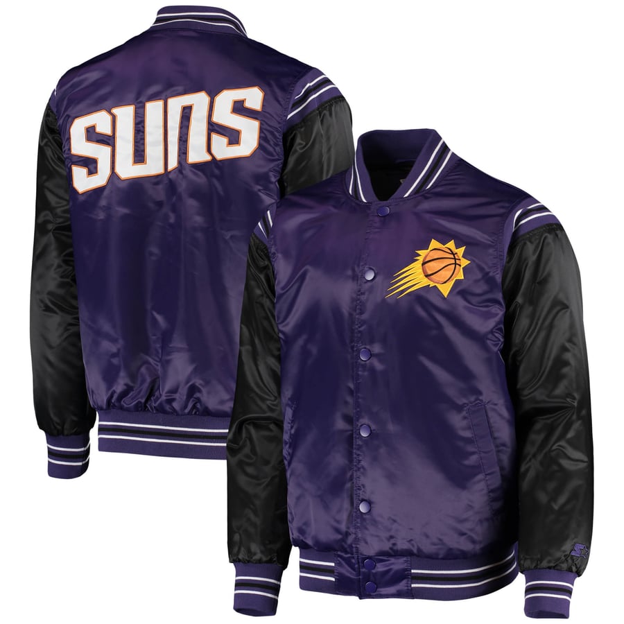 Phoenix Suns Starter The Enforcer Varsity Satin Full-Snap Jacket 