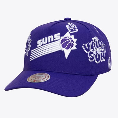  Phoenix Suns Mitchell & Ness Unisex Hardwood Classics Downtown Doodle Pro Snapback Hat - Purple