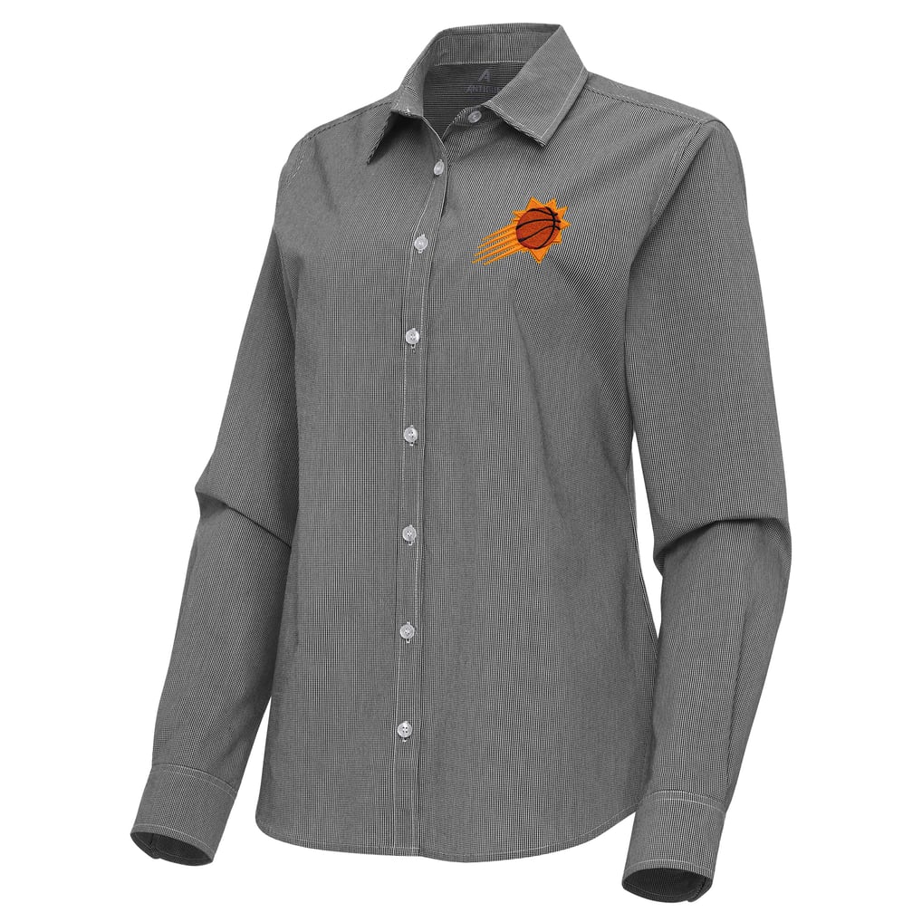 Phoenix Suns Antigua Women's Porter Woven Long Sleeve Button-Up Shirt - Black