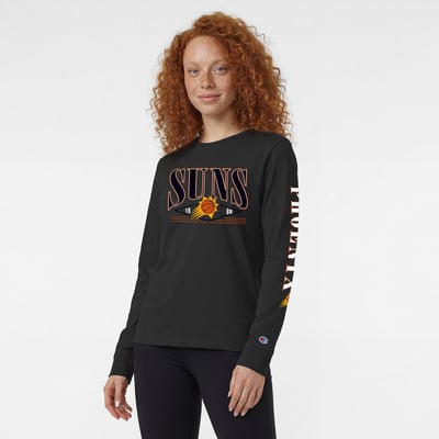 Phoenix Suns Champion Women's Long Sleeve Banner T-Shirt - Black