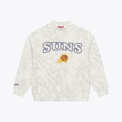  Phoenix Suns Mitchell & Ness Women's Ghosted Mock Neck Fleece Sweatshirt - White