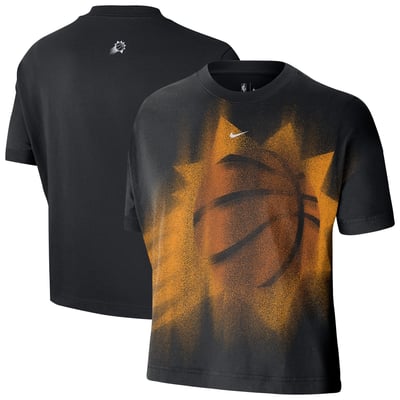  Phoenix Suns Nike Women's 2026 Standard Issue Practice Icon Boxy Cropped T-Shirt - Black
