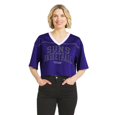  Phoenix Suns WEAR by Erin Andrews Women's Cropped Jersey T-Shirt - Purple