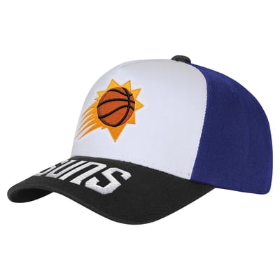Phoenix Suns Outerstuff Youth Logo Three Pro Pinch Pre-Curved Adjustable Hat - White/Black
