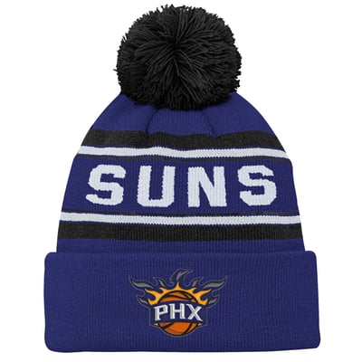 Phoenix Suns Youth Backboard Jacquard Cuffed Knit Hat with Pom - Purple