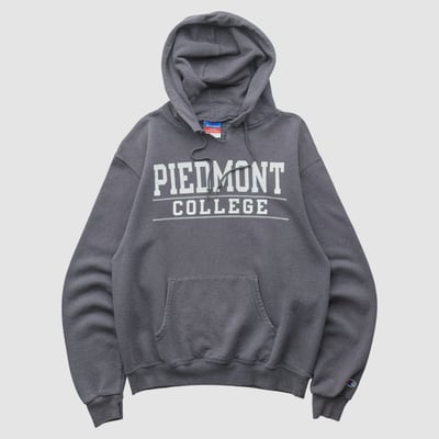 Piedmont Lions Champion 2000s Hooded Pullover Sweatshirt - Gray - XS by Fanatics Real Vintage