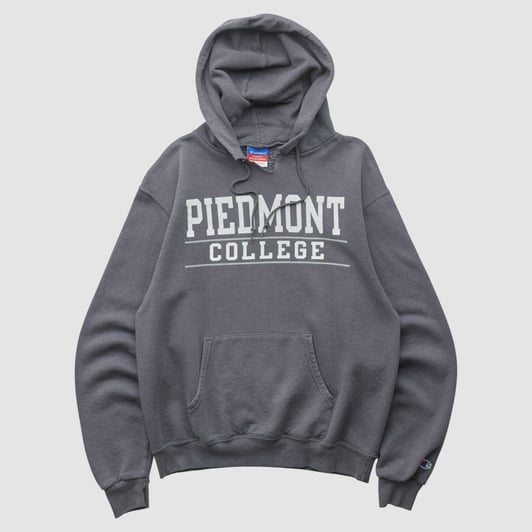 Piedmont Lions Champion 2000s Hooded Pullover Sweatshirt - Gray - XS by Fanatics Real Vintage