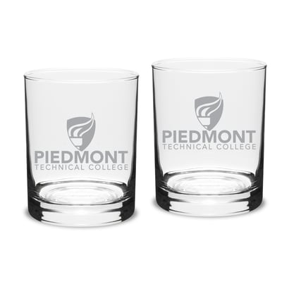 Piedmont Technical College 14oz. Classic Double Old Fashion Glass Set