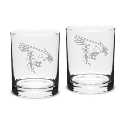 Pierce College Raiders Team Design 14oz. Classic Double Old Fashion Glass Set