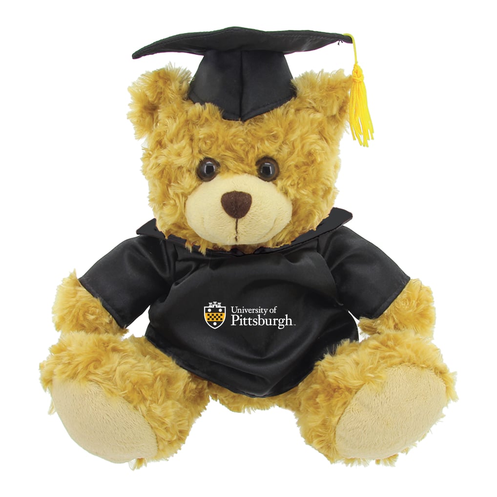 Pitt Panthers 12'' Graduation Plush Bear - Black/Brown