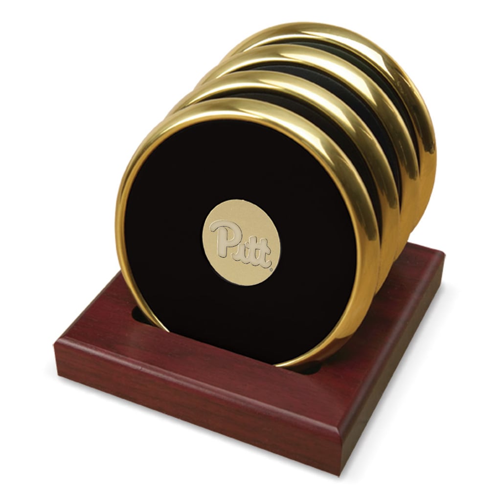 Pitt Panthers 4-Piece Coaster Set - Gold