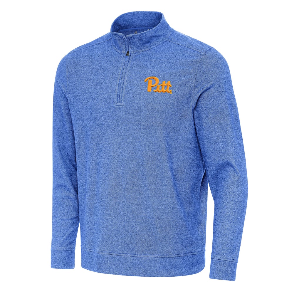 Pitt Panthers Antigua Subtle Quarter-Zip Sweatshirt - Heather Royal