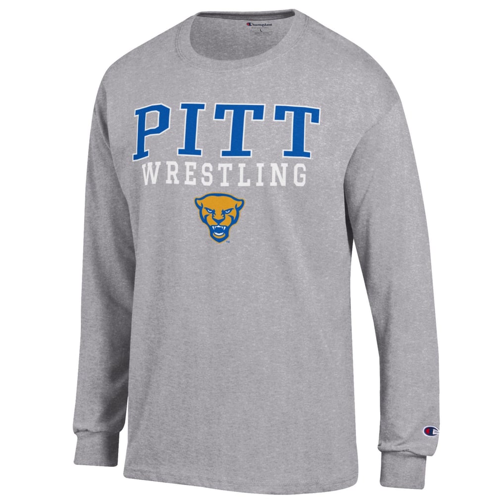Pitt Panthers Champion Wrestling Stack Logo Long Sleeve T-Shirt - Gray