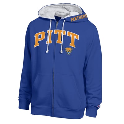 Pitt Panthers Champion Arch Logo Full-Zip Fleece Hoodie - Royal