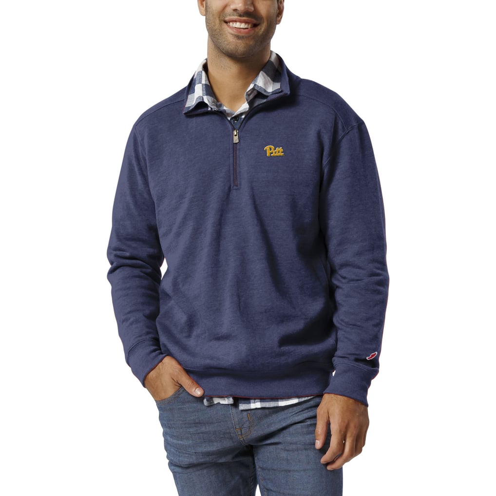  Pitt Panthers League Collegiate Wear  Heritage Tri-Blend Quarter-Zip Pullover Sweatshirt - Heather Royal
