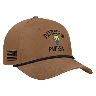 Pitt Panthers Nike 2026 Military Appreciation Rope Rise 5-Panel Adjustable Hat - Brown