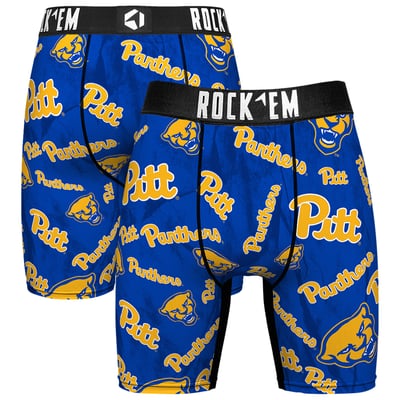  Pitt Panthers Rock Em All Over Logo Boxer Briefs - Royal